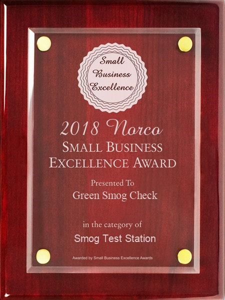 smog inspection station excellence award