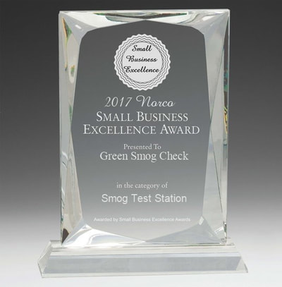 2017 small business excellence award in the category of smog test stations